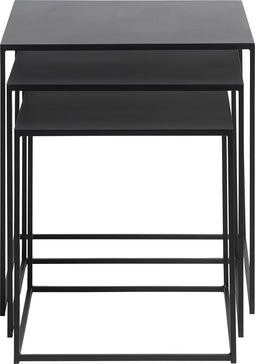 Salontafel Metaal Zwart - Set van 3 - Vierkant - Tafel Pebble - Giga Living