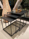 Salontafel Metaal Zwart - Set van 3 - Vierkant - Tafel Pebble - Giga Living