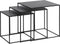 Salontafel Metaal Zwart - Set van 3 - Vierkant - Tafel Pebble - Giga Living