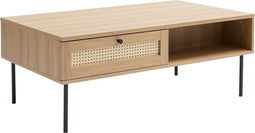 Salontafel Naturel Eiken - Rotan - 110x60x42cm - Pensacola - Giga Living