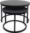 Salontafel Nero - 70x45cm - Zwart - Mangohout/ijzer - Set van 2