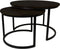 Salontafel Nero - 70x45cm - Zwart - Mangohout/ijzer - Set van 2