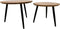 Salontafel - ø60/ø50 - Naturel/zwart - Acaciahout/ijzer - Set van 2