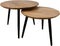 Salontafel - ø60/ø50 - Naturel/zwart - Acaciahout/ijzer - Set van 2
