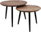 Salontafel - ø60/ø50 - Naturel/zwart - Acaciahout/ijzer - Set van 2