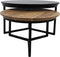 Salontafel - ø80/ø59 - Powdercoated black - Acaciahout/ijzer- Set van 2
