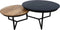 Salontafel - ø80/ø59 - Powdercoated black - Acaciahout/ijzer- Set van 2