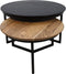 Salontafel - ø80/ø59 - Powdercoated black - Acaciahout/ijzer- Set van 2