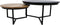 Salontafel - ø80/ø59 - Powdercoated black - Acaciahout/ijzer- Set van 2