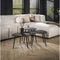 Salontafel Ontario set van 3 vierhoekig metallic - zwart