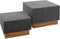 Salontafel Onyx set van 2 vierkant - Leisteen
