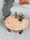 Salontafel - Rond 70CM - Bijzettafel - Woonkamer - Tafel - Duurzaam - Bruin & Zwart - 100% - Mangohout & Metaal - Eyecather