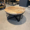 Salontafel Rond Industrieel Design | Mangohout en Staal | 65x34cm