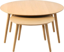 Salontafel Rond Naturel - Eikenhout - Set van 2 - House Nordic