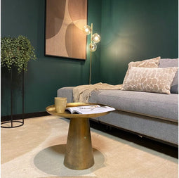Salontafel rond - Salontafel industrieel - salontafel goud 50cm