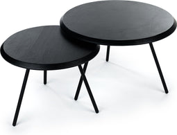 Salontafel rond, set van 2, B340 zwart