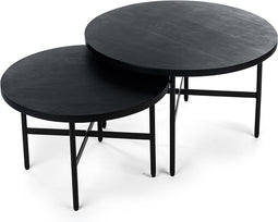 Salontafel rond, set van 2, B340 zwart