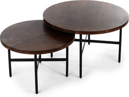 Salontafel rond, set van 2, B370 walnoot