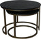 Salontafel Ronin - set van 2 - ø70x47/ø55x41 - Zwart/goud - marmer/metaal