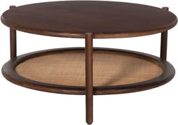 Salontafel Rotan Rond | Walnoot afwerking