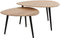 Salontafel set/2 driehoek organisch - Massief acacia naturel