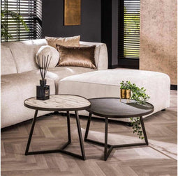 Salontafel set/2 slate driehoek - Leisteen