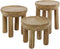 Salontafel set/3 massief rond - Massief acacia naturel