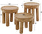 Salontafel set/3 massief rond - Massief acacia naturel