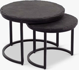 Salontafel set Ora | Zwart Kadappa Stone 60-45 cm