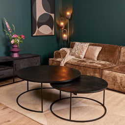 Salontafel set - Salontafel zwart - salontafel aluminium