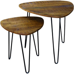 Salontafel set van 2 - Mango driehoek