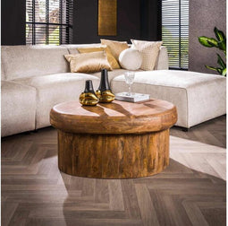 Salontafel Sleek mangohout 90 cm - zandkleur