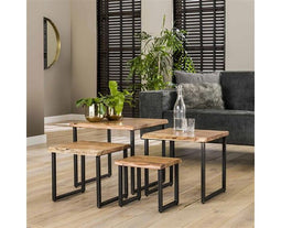 Salontafel Timber set van 4 acacia - naturel | Meubelplaats