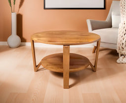 Salontafel Torez rond eiken 80 cm - Naturel