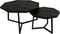 Salontafel Urban - 72x72x41 - Mangohout/ijzer - Zwart - Set van 2