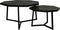 Salontafel Urban - 72x72x41 - Mangohout/ijzer - Zwart - Set van 2