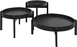 Salontafel Vancouver set van 3 metallic - Grijs | Meubelplaats