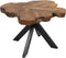Salontafel Victoria - ø60-70x45 cm - teak/ijzer