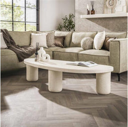 Salontafel XL kiezel driehoek - Marmer composiet