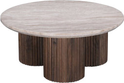 Salontafel Yuki travertin met ronde poten Ø75 cm
