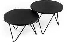 Salontafelset rond van 2, Lava, B340 zwart
