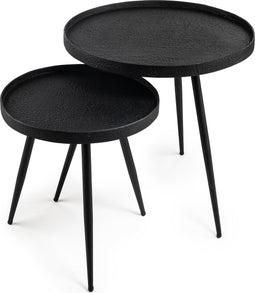 Salontafelset rond van 2, Lava, B340 zwart