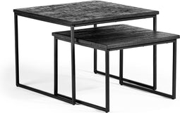 Salontafelset van 2, Aged Teak, B340 zwart