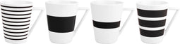 Salt&Pepper Stripes Beker - 0,36 l - Zwart - 4 stuks