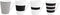 Salt&Pepper Stripes Beker - 0,36 l - Zwart - 4 stuks