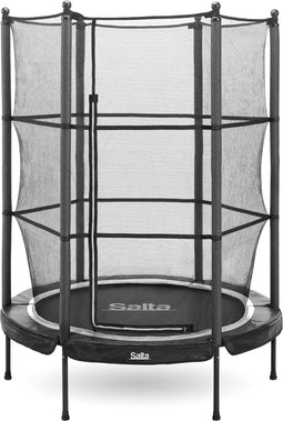 Salta Junior - ø 140 cm - Elastieken veren en veiligheidsnet - Ronde mini/kleine trampoline voor binnen en buiten - Kinder trampoline - Zwart