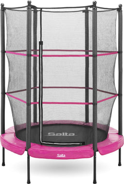 Salta Junior - ø 140 cm - Elastieken veren en veiligheidsnet - Ronde mini trampoline voor binnen en buiten - Kinder trampoline - Roze