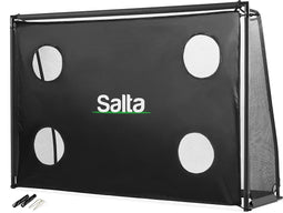 Salta Legend - Groot voetbaldoel inclusief trainingswand / doelwand / schietnet en grondankers - 300 x 200 x 90 cm - Voetbalgoal voor kinderen en volwassenen - Zwart - Voetbal training doel