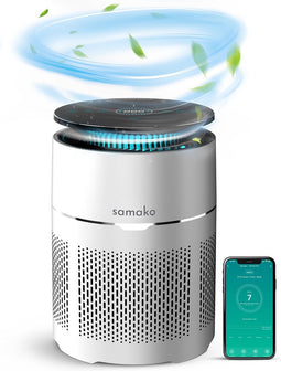 Samako - Airflow Pro - Luchtreiniger - Hepa 13 pro filter - Hooikoorts, huisdier allergieën, huisstofmijt - Luchtkwaliteitsindicator - Air purifier- Nederlandse app - Slaapstand