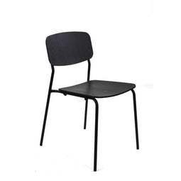 Sample Sale 202 Dining chair Wooden Design Bianca - Straight back - Black